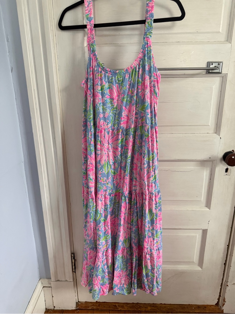 Lilly Pulitzer Blue One-Piece Dress with Pink Floral Print